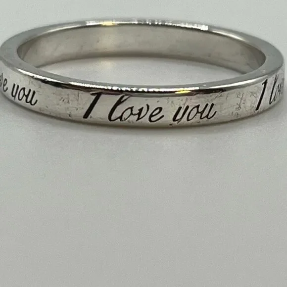 Tiffany Retired Notes "I Love You" Ring - Sterling Silver - Size 8.0 - Picture 7 of 11